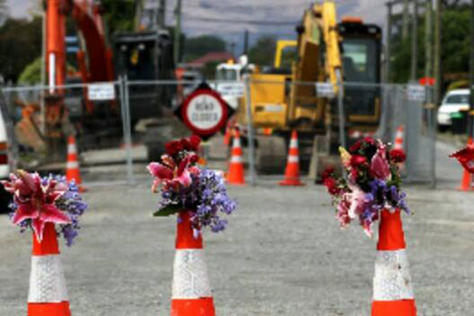 Road Cone with Flower